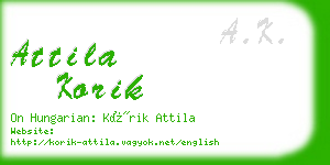 attila korik business card